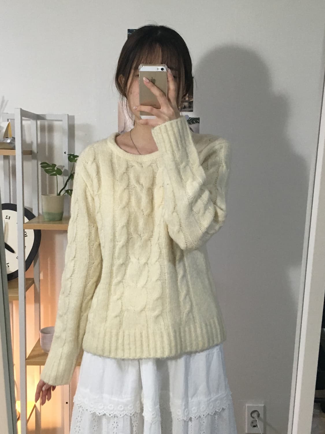사만사먼스 아이보리 꽈배기 니트 상품이미지1
