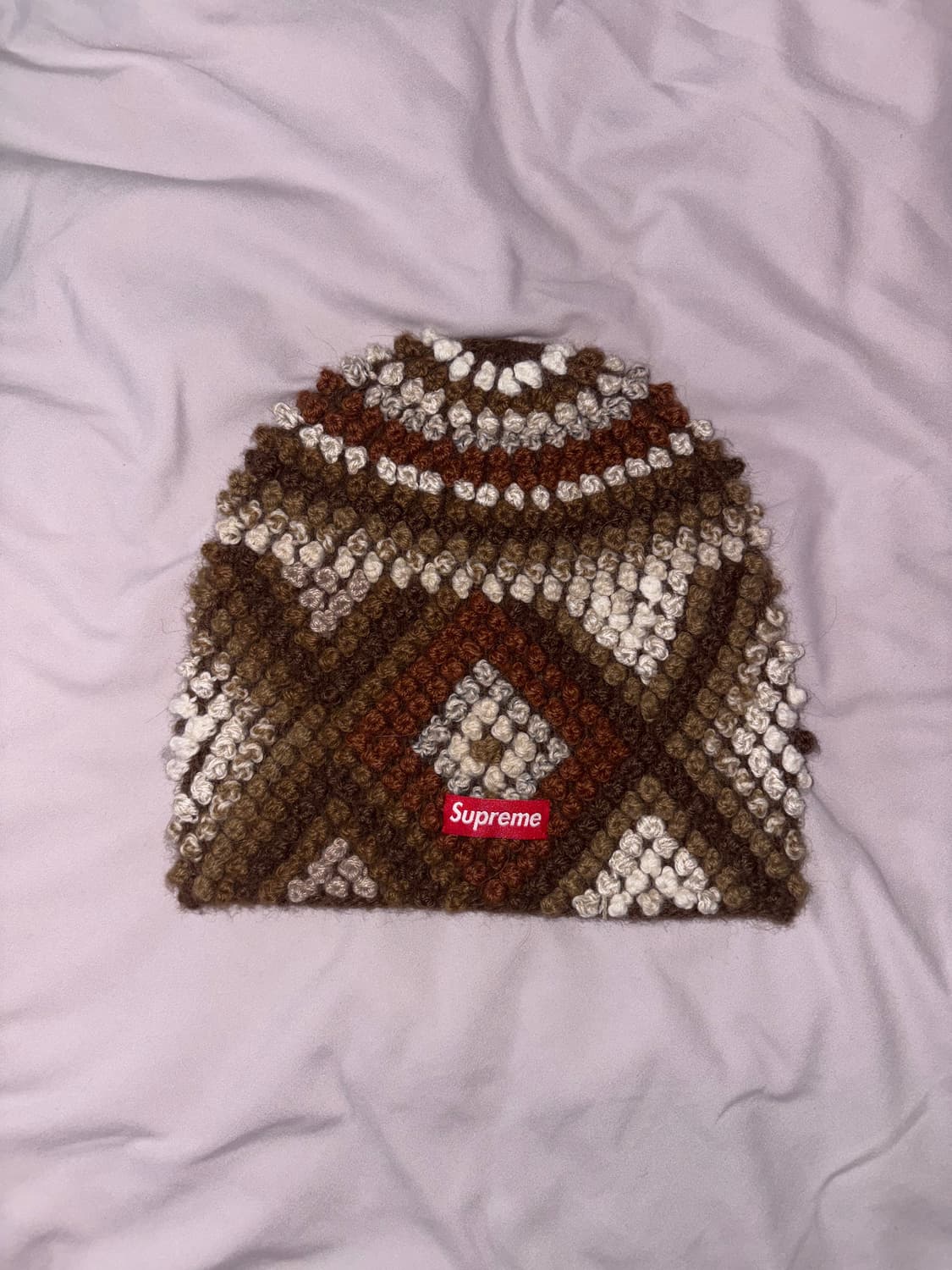 슈프림 비니 텍스쳐드 니트 비니 브라운 25FW 상품이미지1