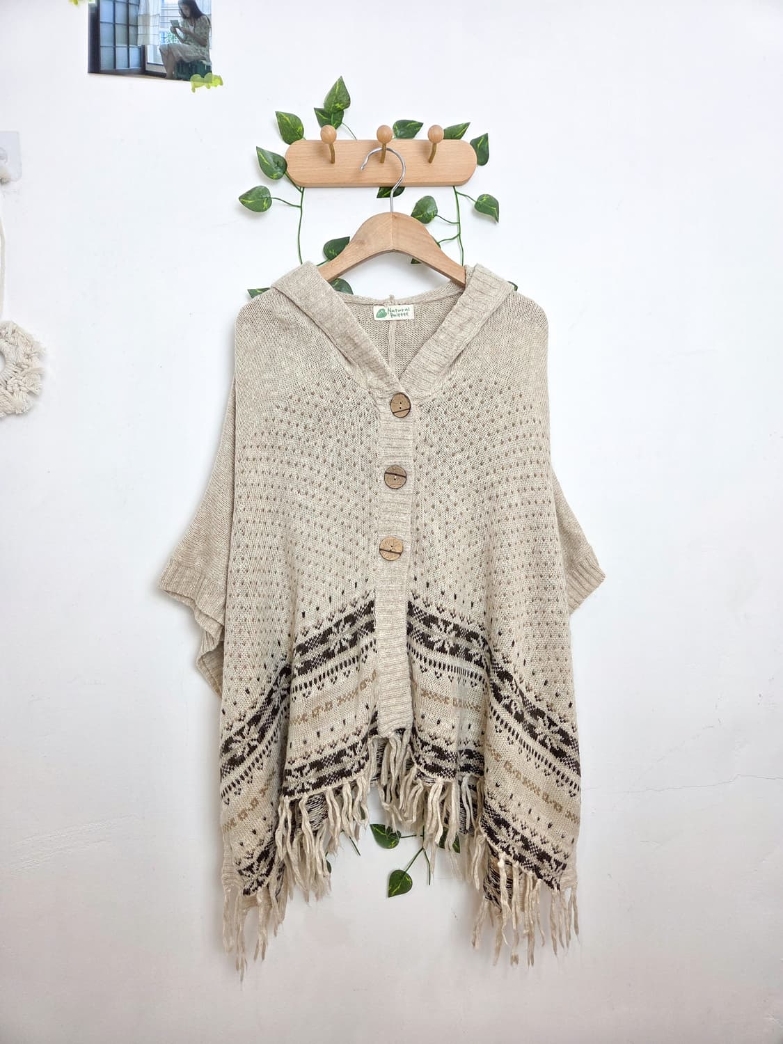 노르딕 후드 케이프 가디건 상품이미지1