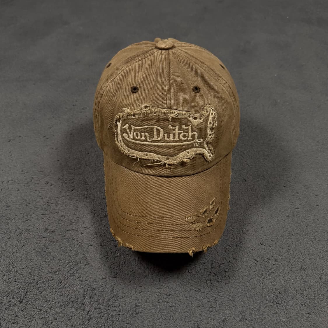 VonDutch 본더치 빈티지 데미지 브라운 볼캡 상품이미지2