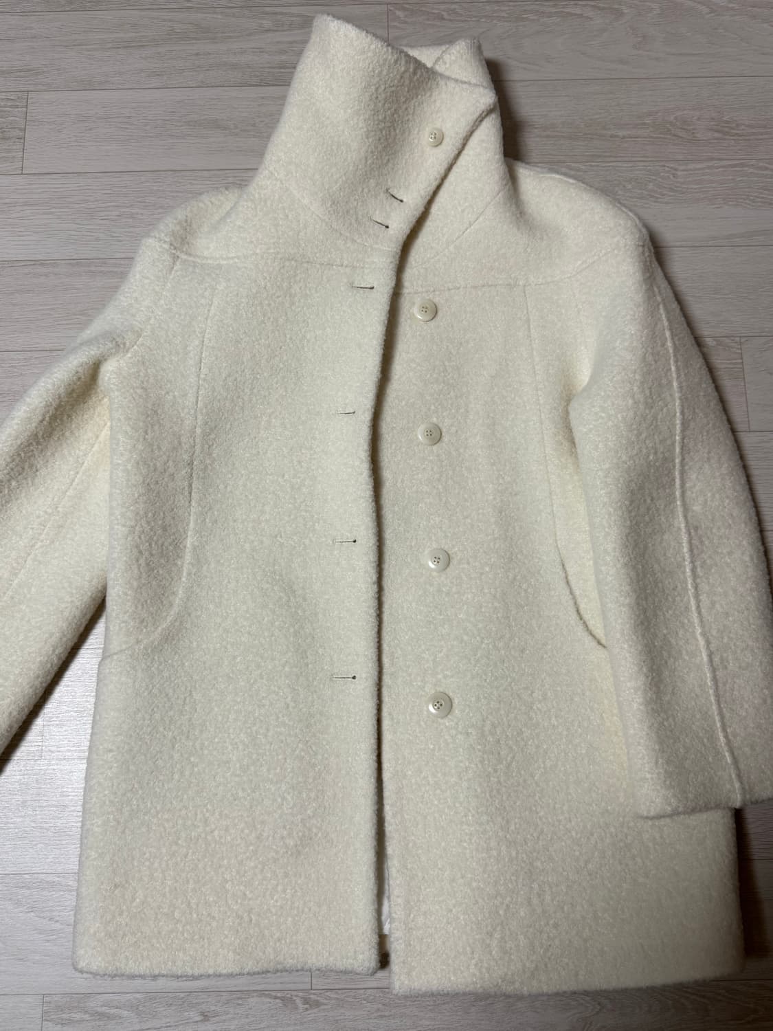 녹섭 알파카 하프코트alpaca curve collar half coat 상품이미지4