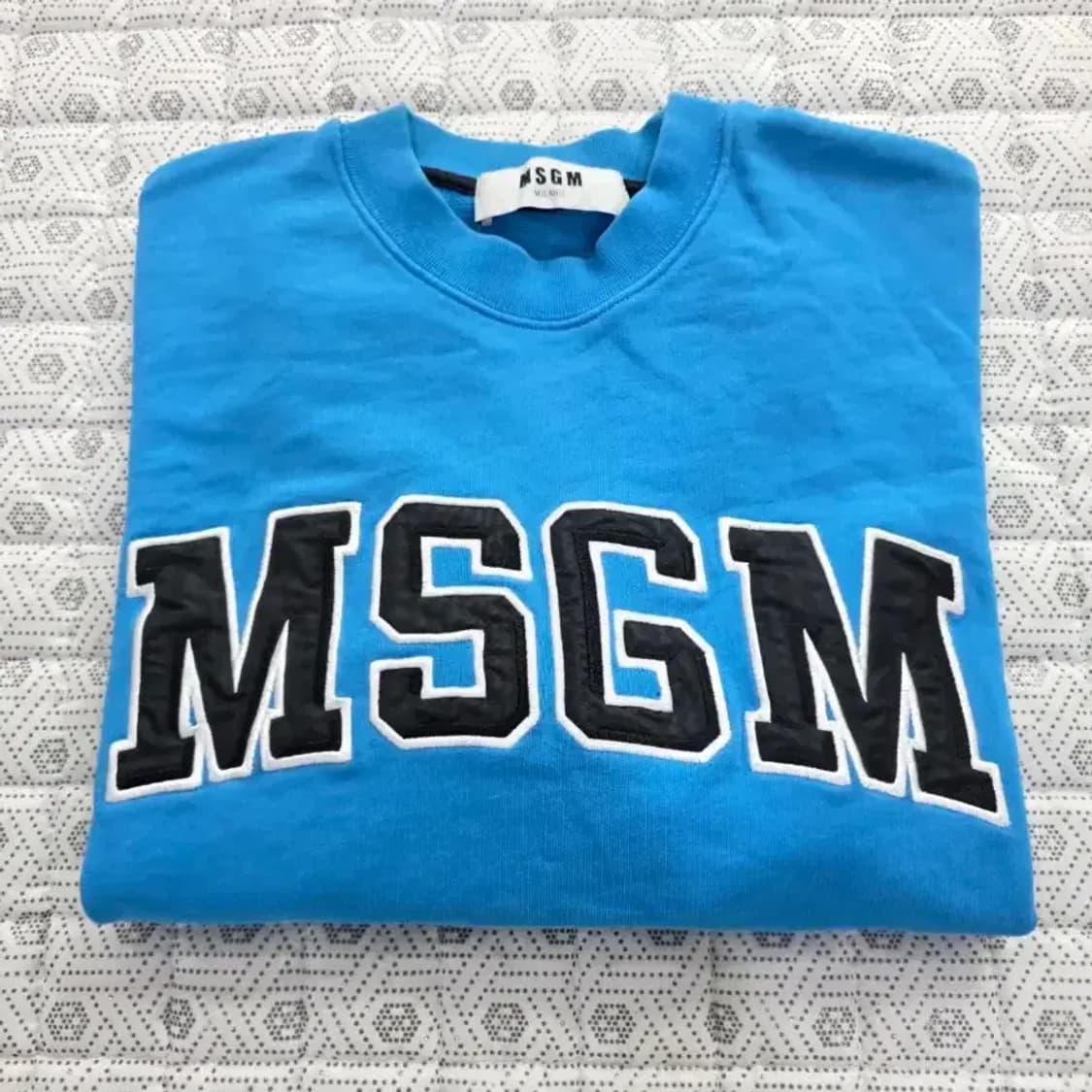 MSGM 여성 크롭 맨투맨 블루 ~55 상품이미지4