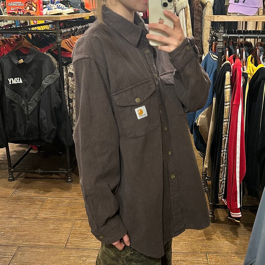 [HI] 칼하트 긴팔 데님 셔츠 브라운 상품이미지3