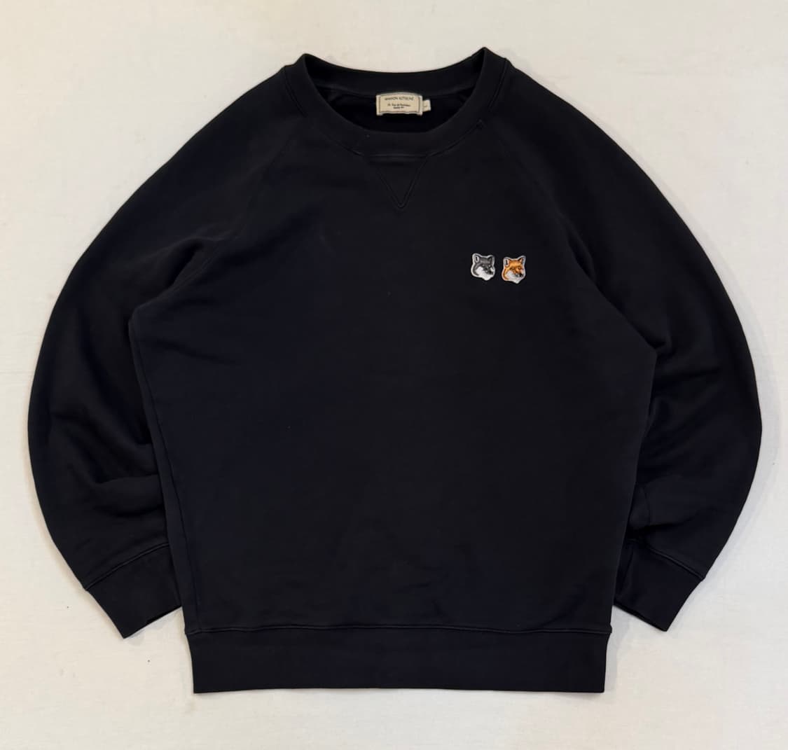 메종키츠네 백화점판 더블폭스 맨투맨 블랙 상품이미지1