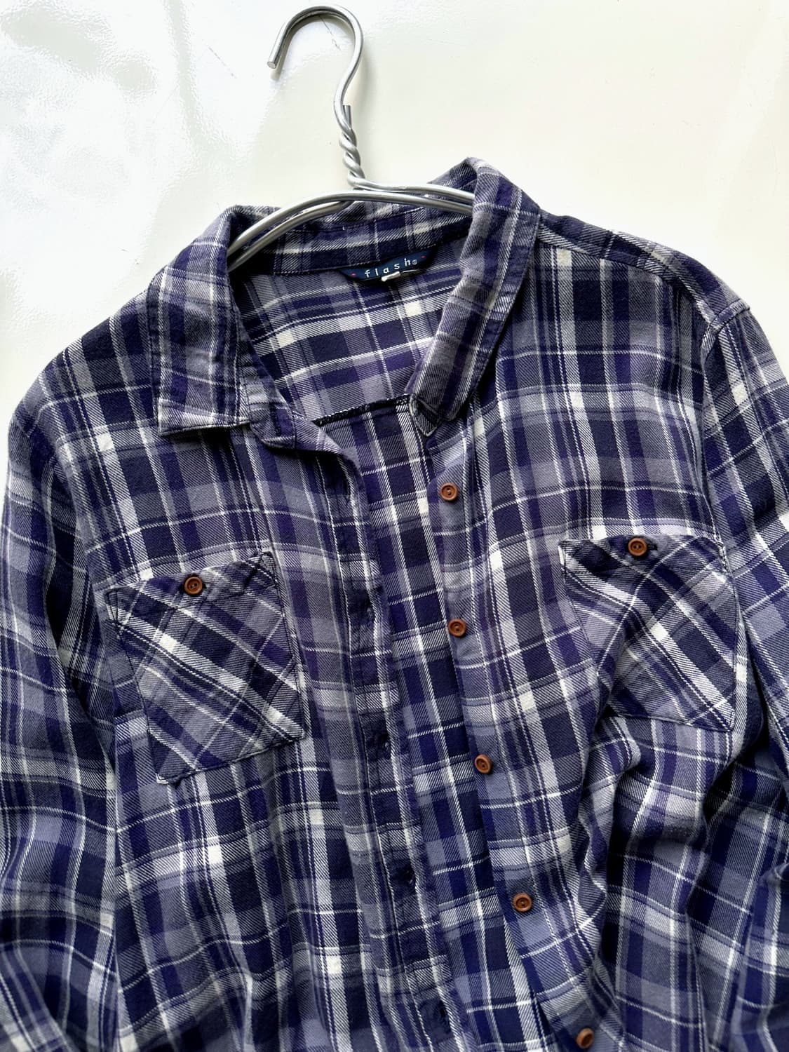 Brushed cotton nel check shirt 상품이미지6