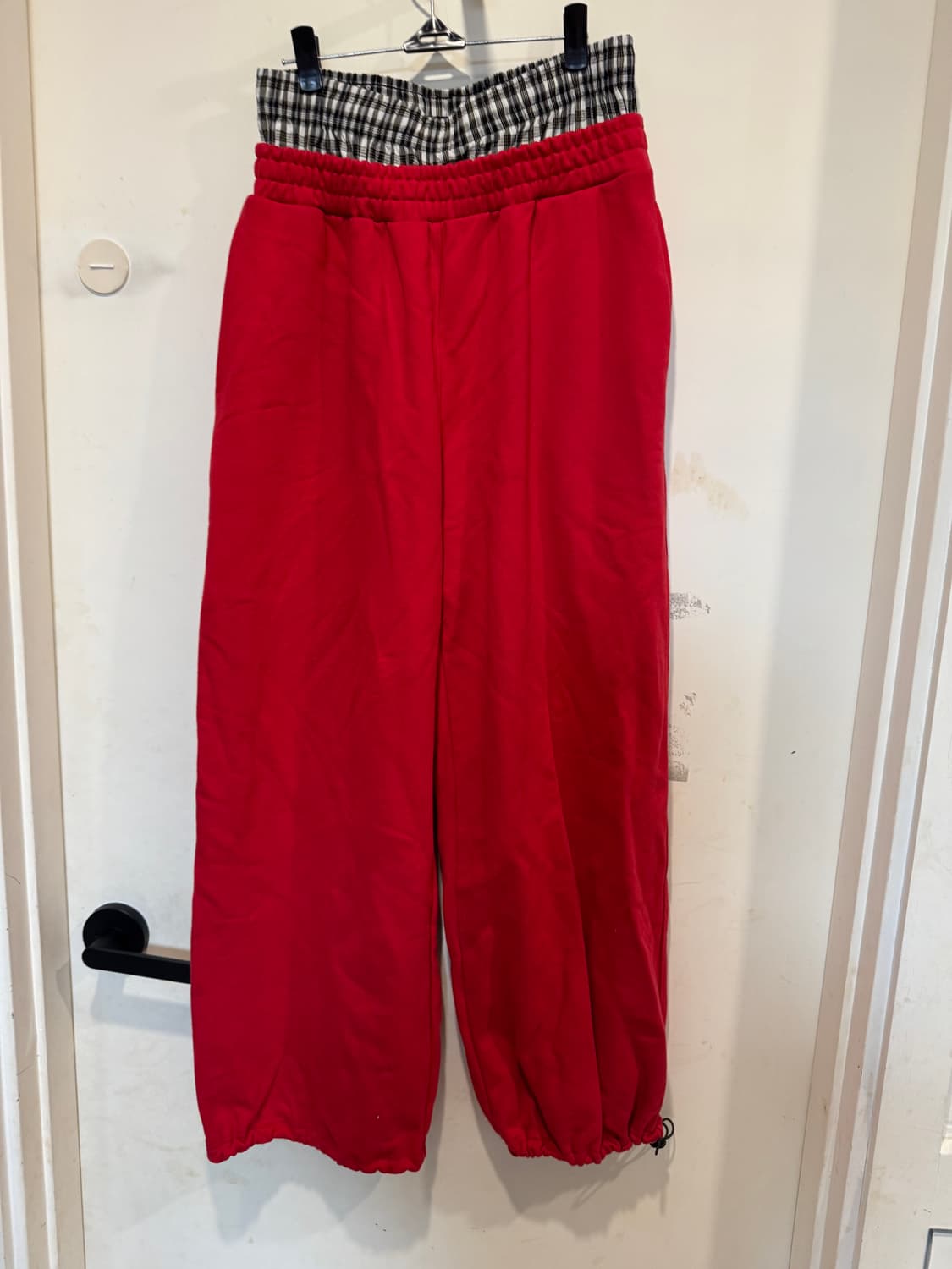 더미스테리어스호텔 체크 레이어드 스웻팬츠 상품이미지3