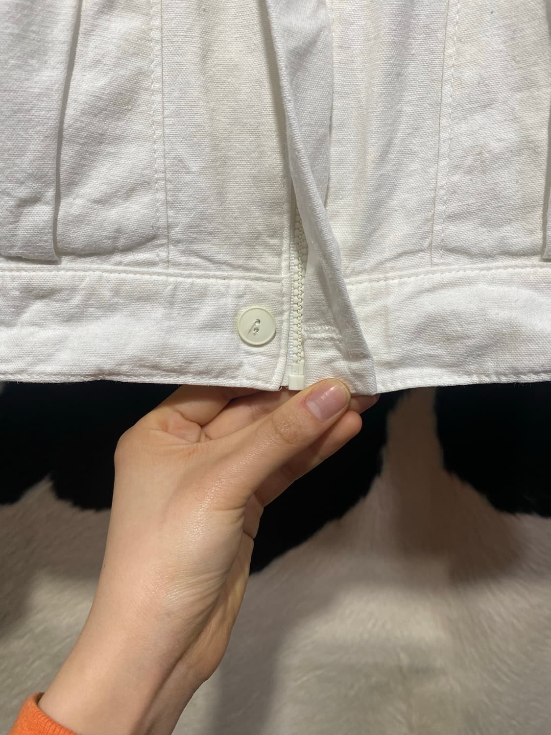 Crazy shirts 자수 디테일 화이트 코튼 봄버 상품이미지6