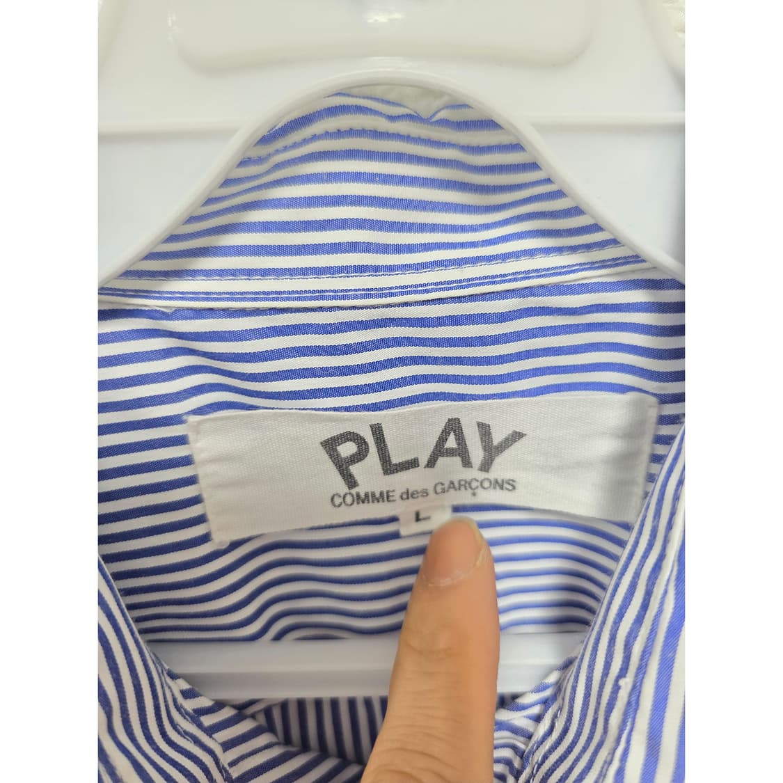 꼼데가르송 PLAY 스트라이프 셔츠 L 상품이미지2