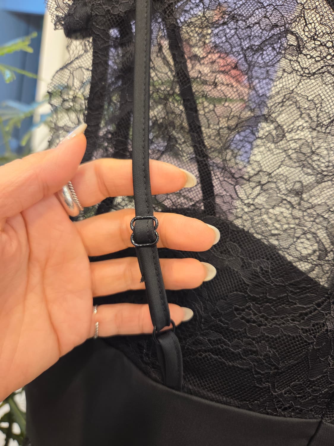 레이스 끈탑 레이어드 블라우스 상품이미지8