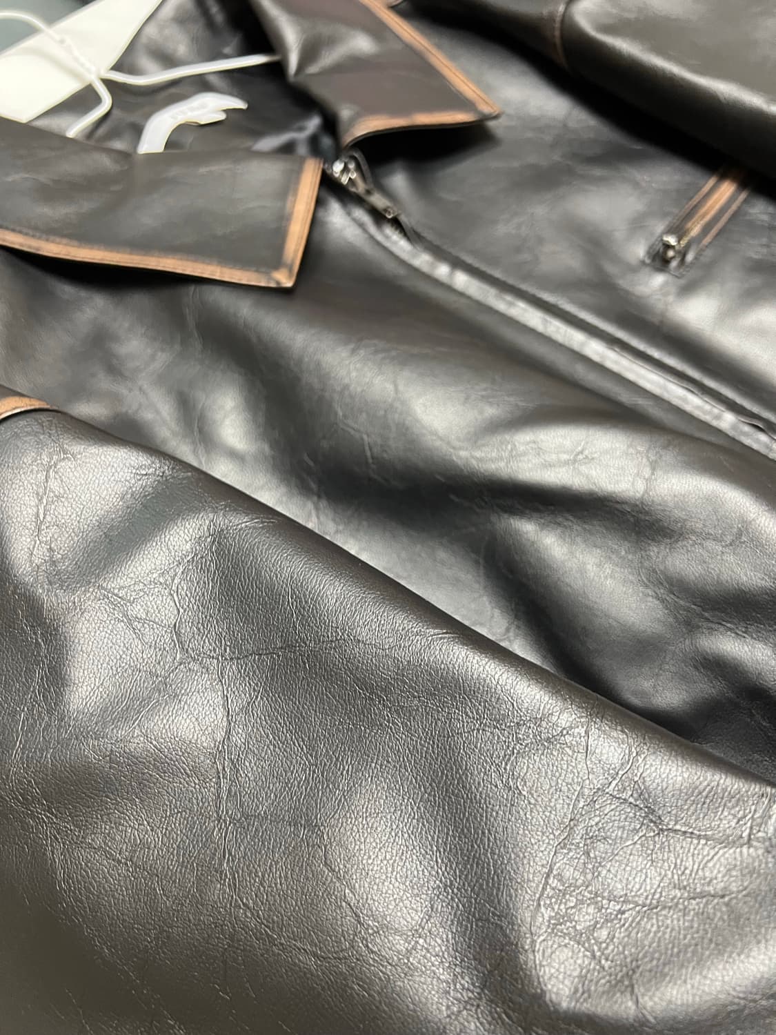 주앙 옴므 레더 블루종 L 판매합니다. 상품이미지3