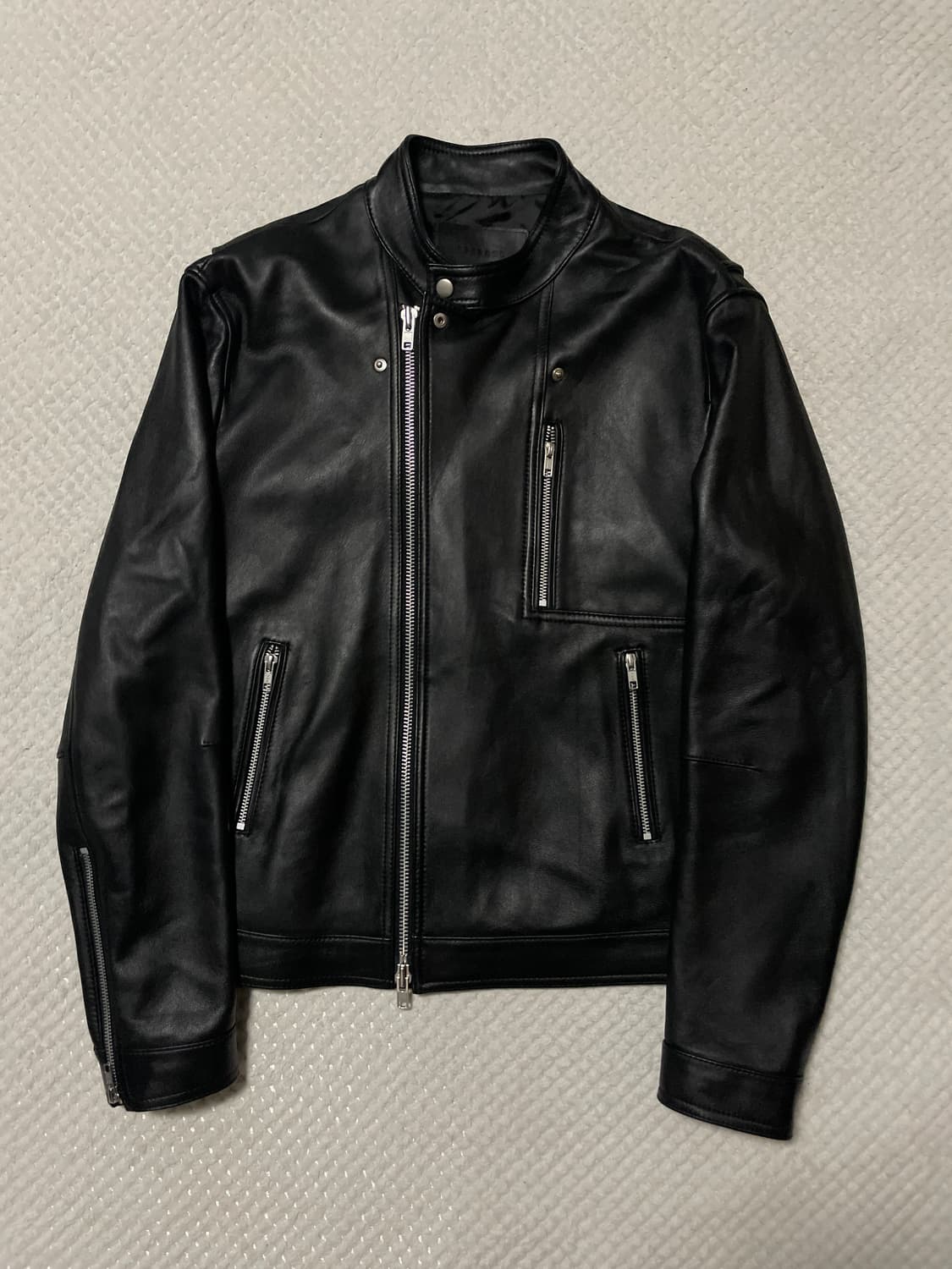 SPRONE 스페로네 웨스턴 무드 램스킨 양가죽 바이커 레더 자켓 상품이미지1