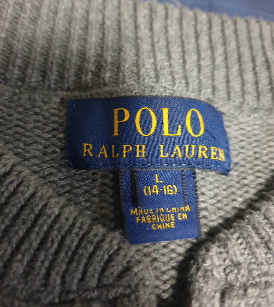 (빈티지) 폴로랄프로렌 빅포니 딱붙핏 니트집업 그레이 (S) 상품이미지5