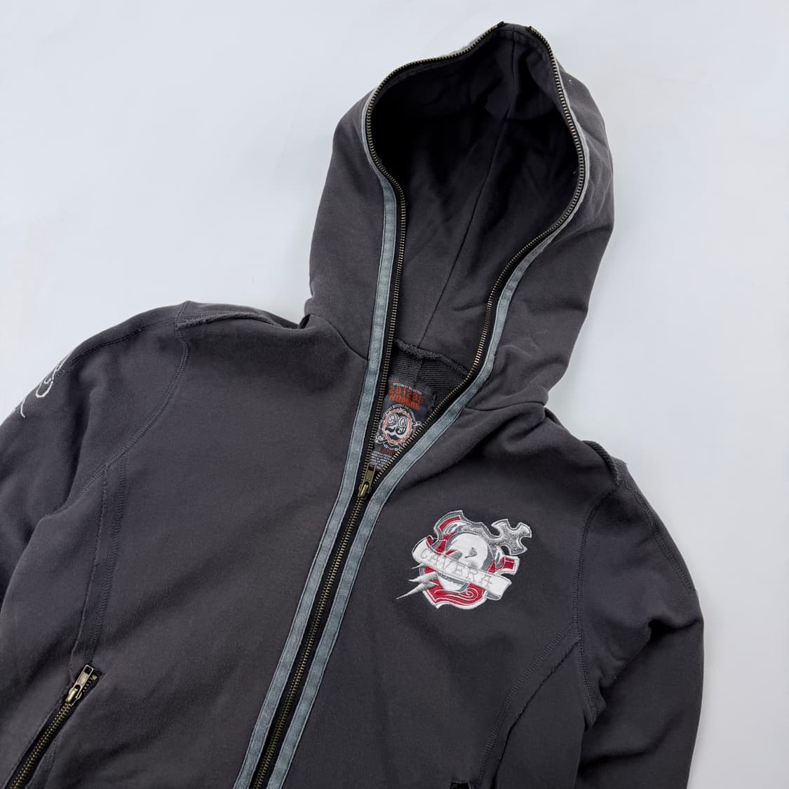 291295=homme 스컬 자수 후드집업 상품이미지2