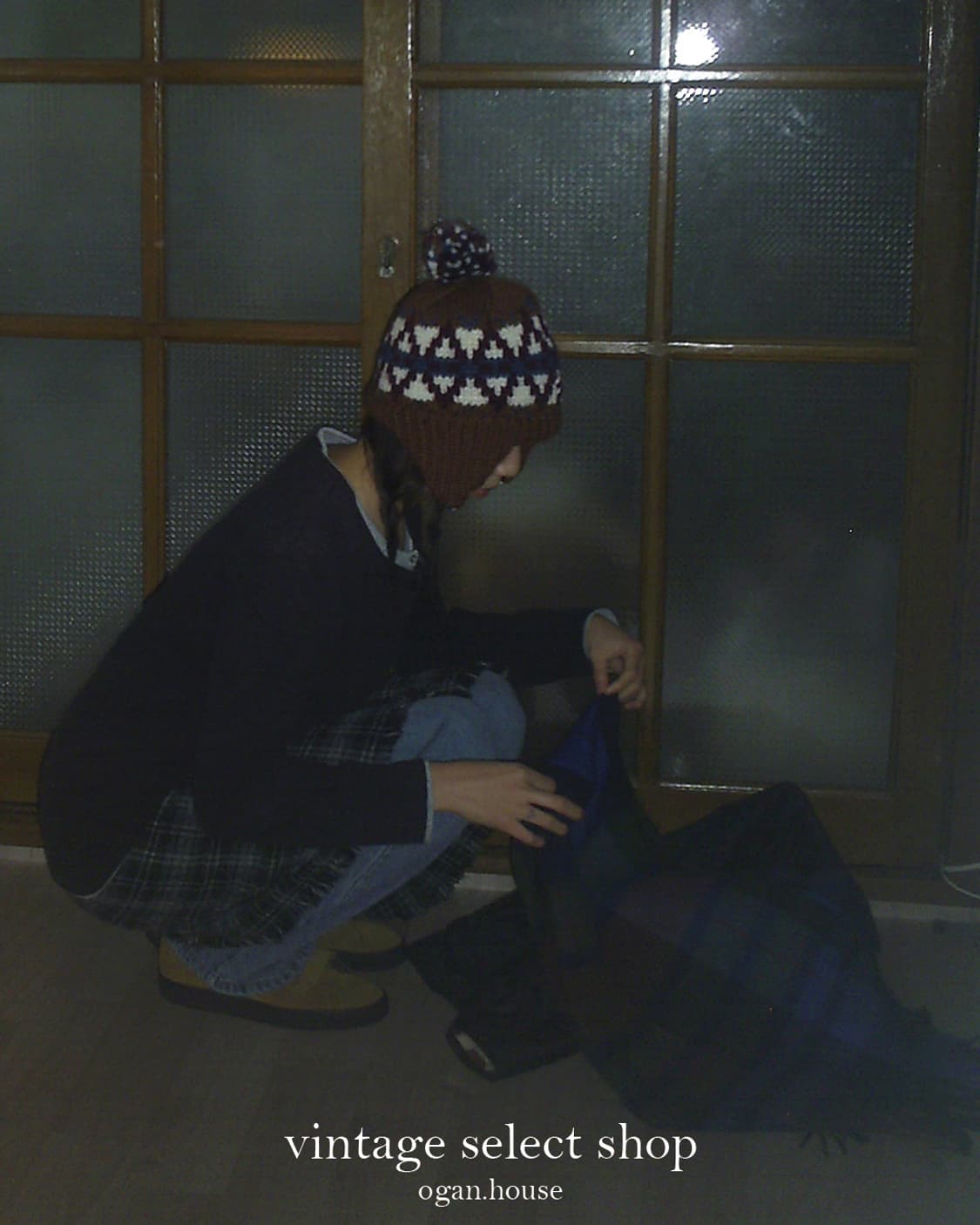 vintage knit ear muff beanie 상품이미지4