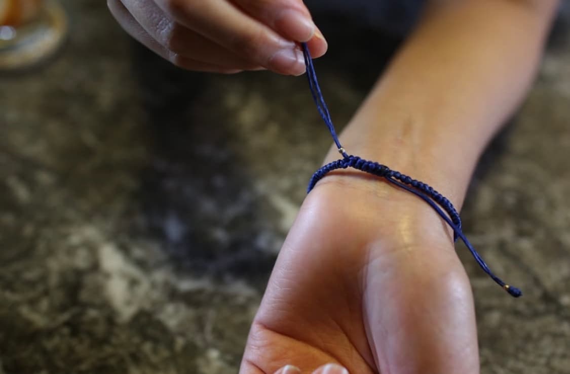 워터프루프 실버 소원 팔찌 (블루) 상품이미지5