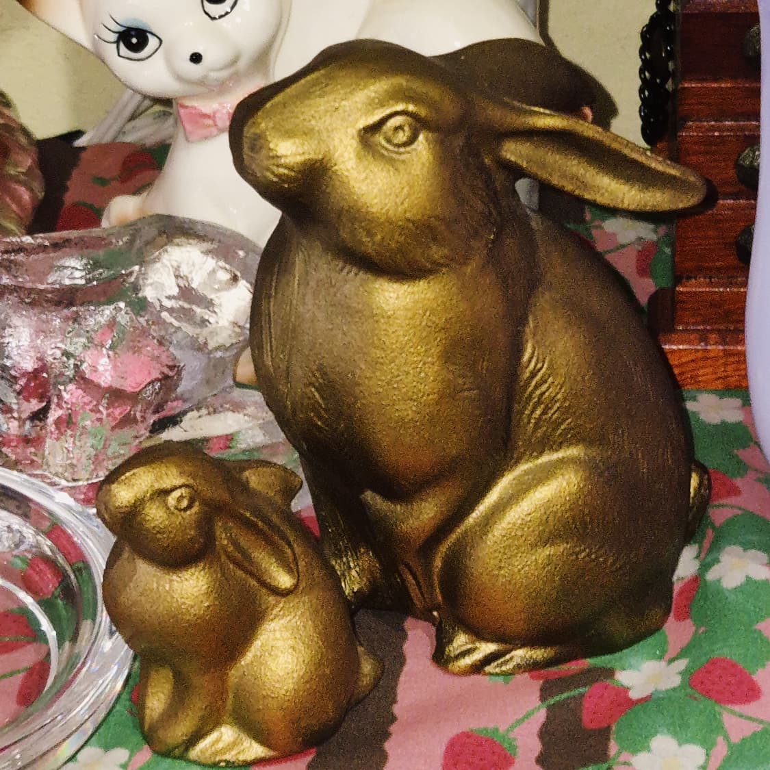 80s 엔틱 주물 토끼 가족 오브제 세트 상품이미지6