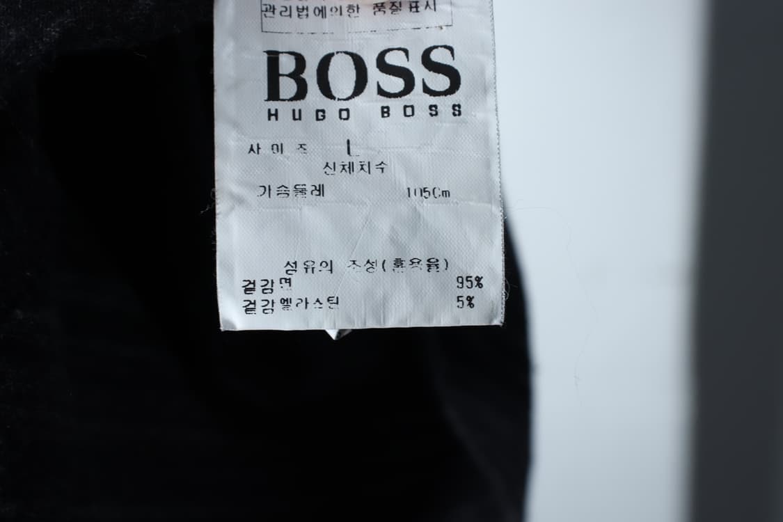 (L-XL) 휴고보스 반팔 티셔츠 패턴 차콜 무지 놈코어-H32453 상품이미지5