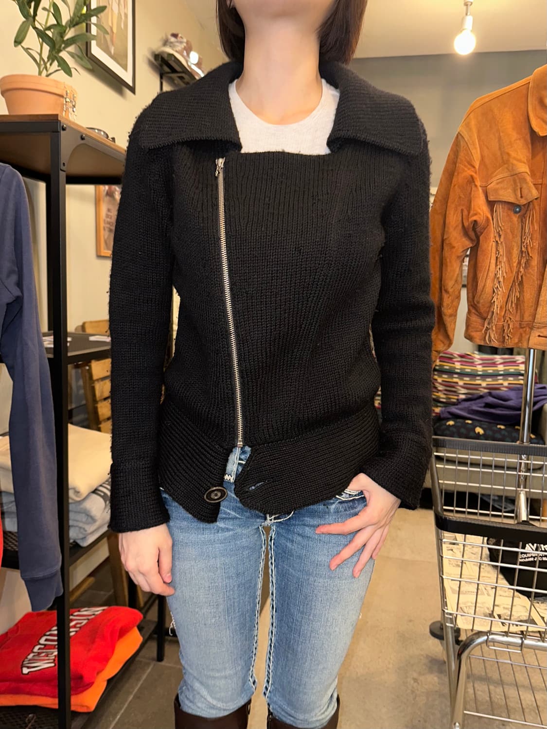 Hysteric Glamour rider mode knit zip-up 상품이미지1