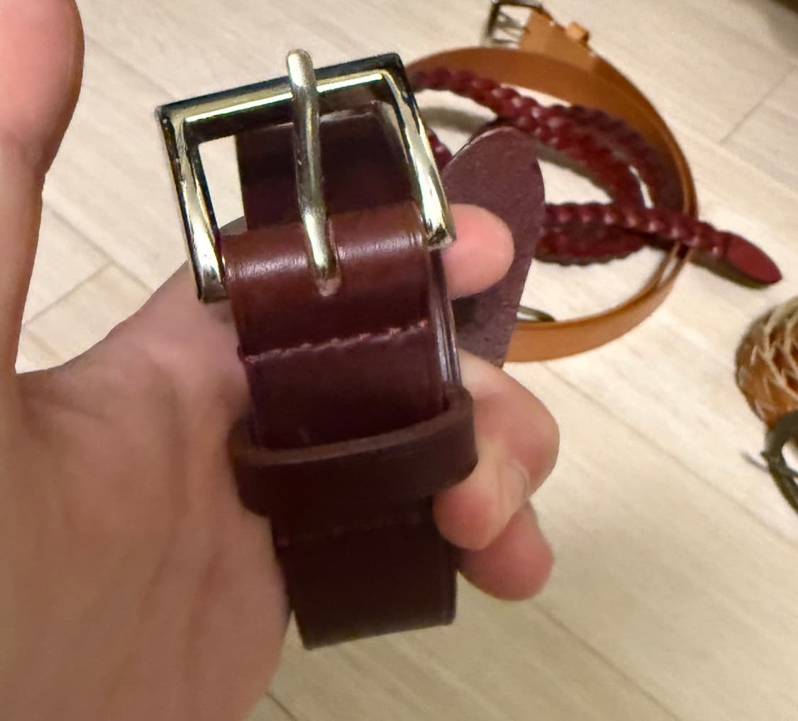 레더키메라 베지터블 브라운벨트 새상품 상품이미지1