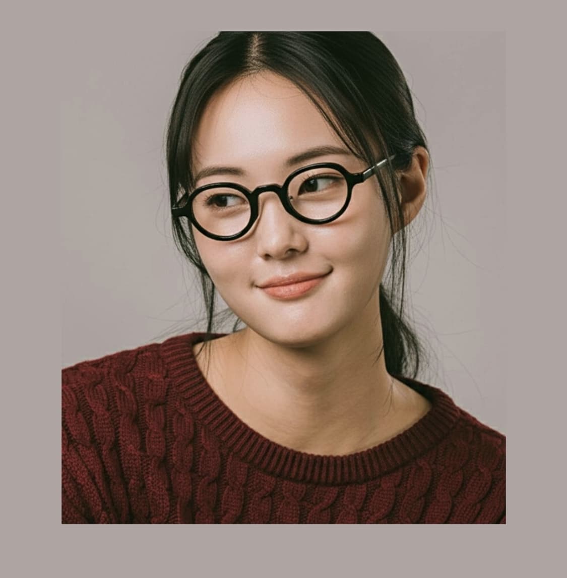 43"사이즈 오벌형 안경, 블랙
 상품이미지7