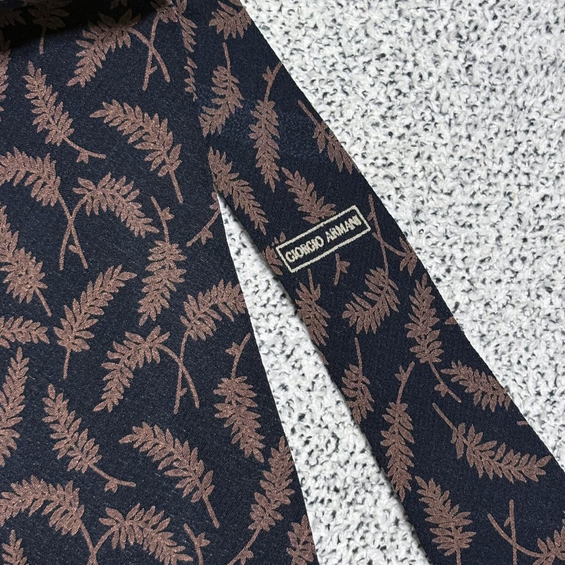 조르지오 아르마니 빈티지 리프 패턴 실크 타이 상품이미지2