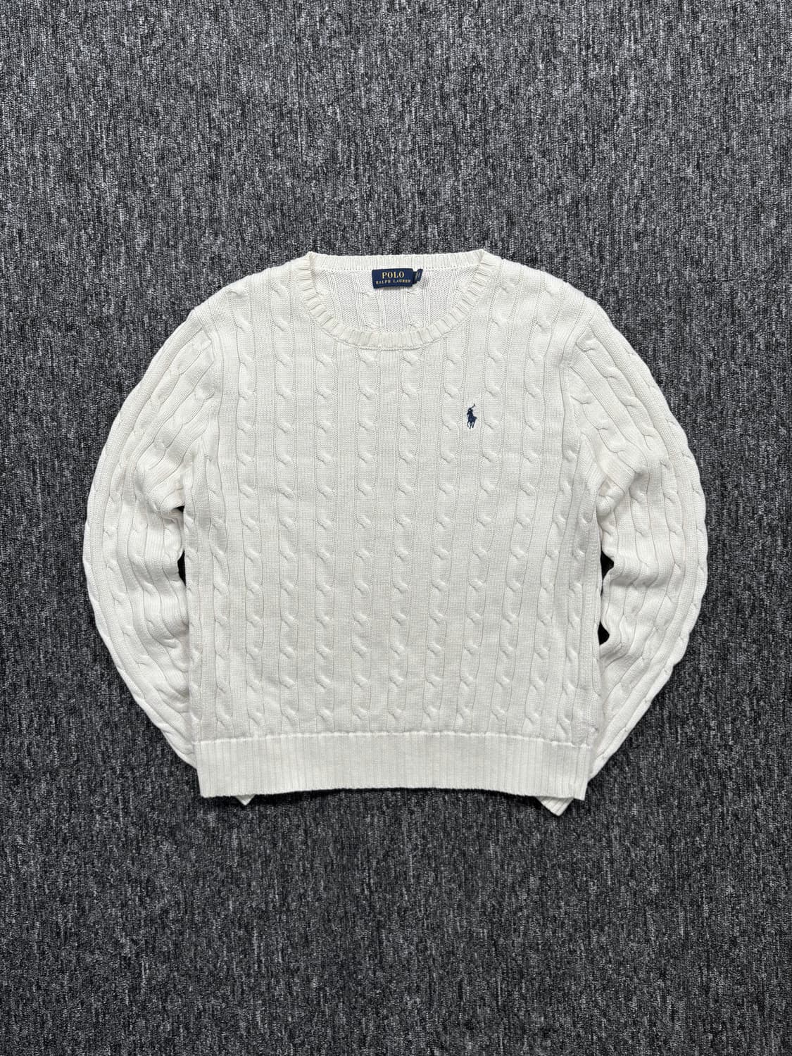폴로 화이트 꽈배기 니트 상품이미지4
