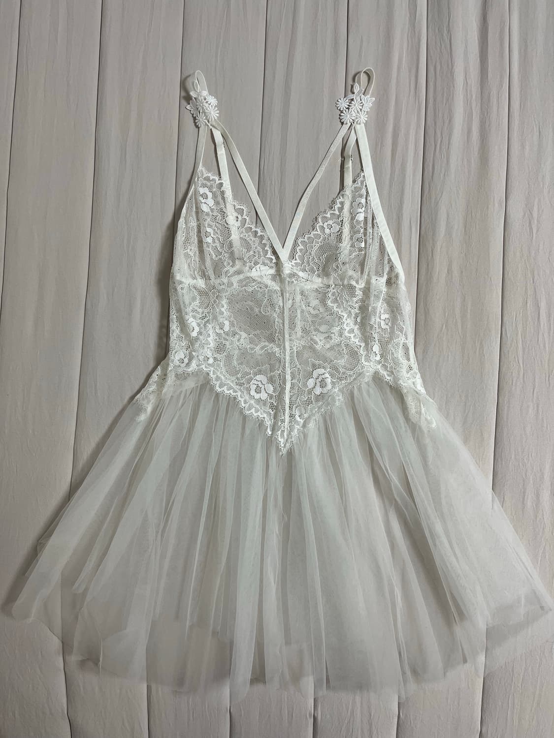 빈티지 화이트 페어리 레이스 슬립 원피스 상품이미지1