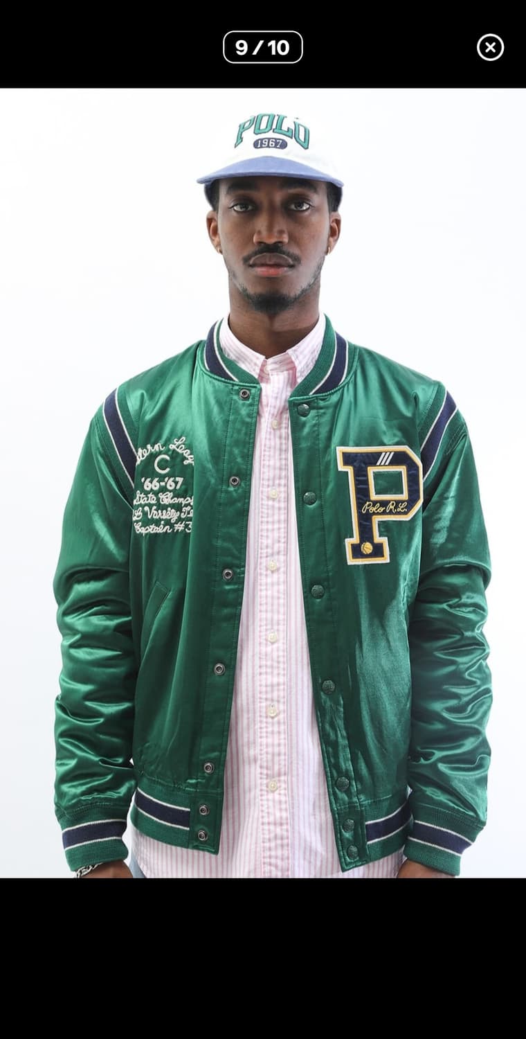 (xl)폴로 랄프로렌 레터맨 새틴 사틴 자켓 그린+세트바지 증정 상품이미지8