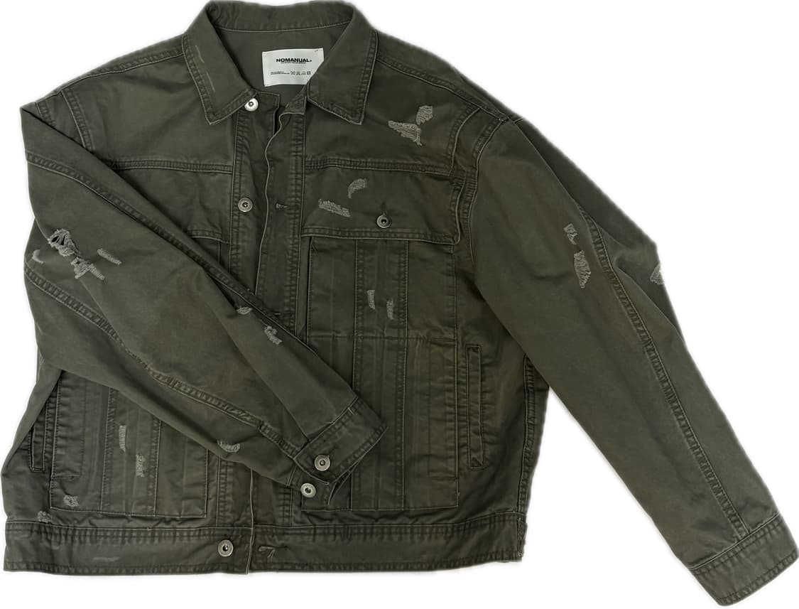 노매뉴얼 I.P DAMAGED JACKET - KHAKI GRAY L 상품이미지2