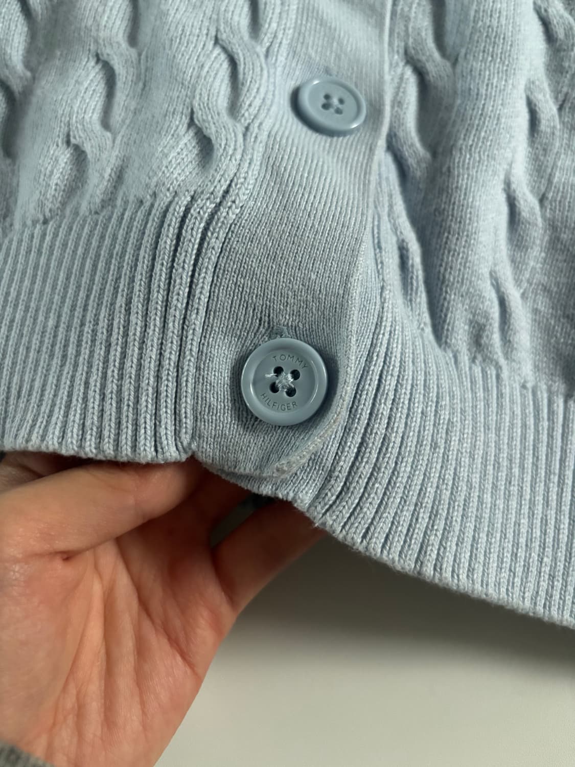 Tommy Hilfiger 타미힐피거 스카이블루 케이블 코튼 가디건 상품이미지5