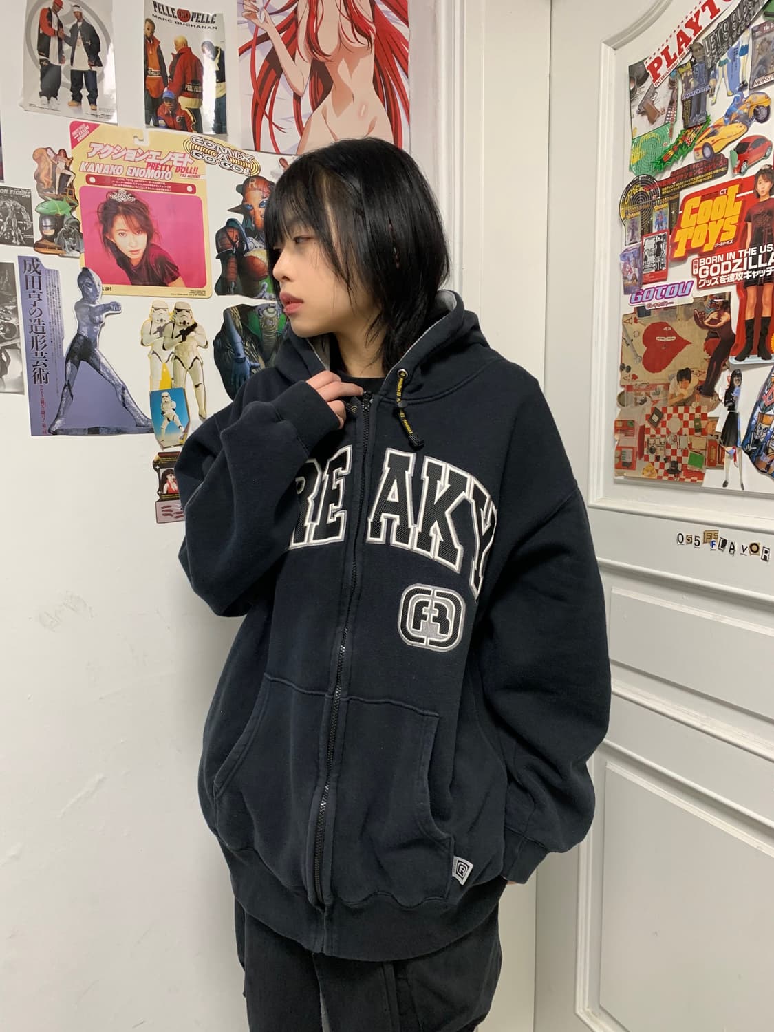 Freaky Massvie 올드스쿨 아치로고 후드집업 상품이미지3