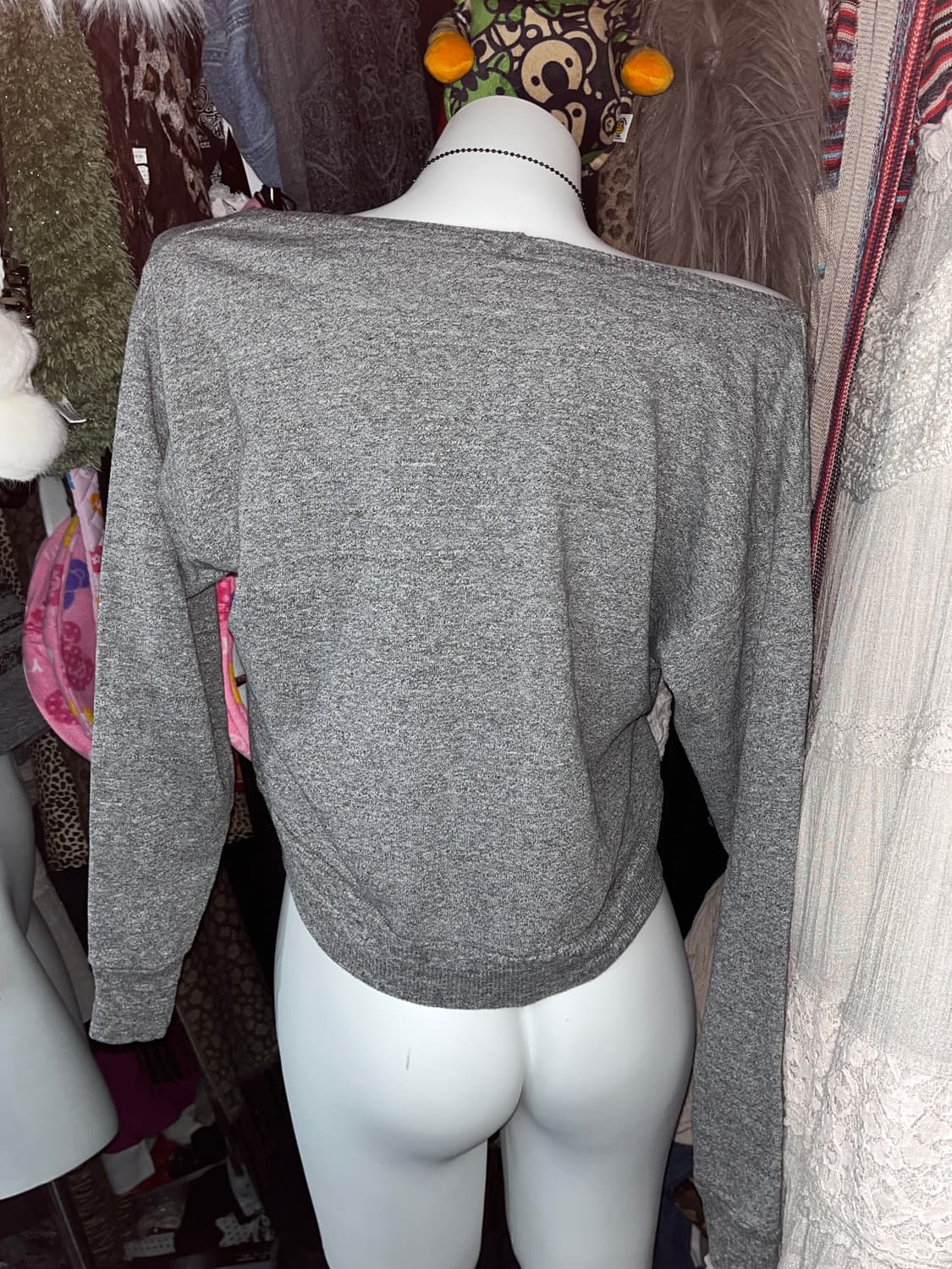 y2k 그런지 크롭 맨투맨 탑 상품이미지2