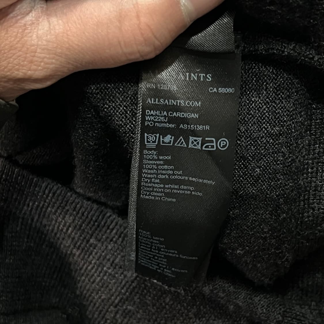  올세인츠 논버튼 빅카라 가디건 y15599 상품이미지8