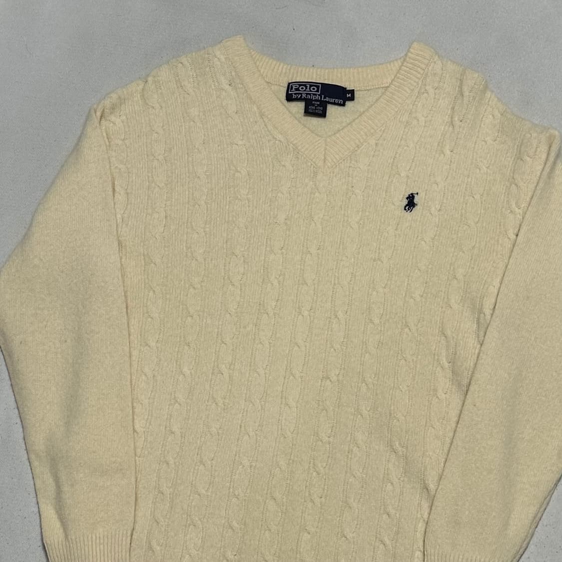 M 폴로랄프로렌 울 브이넥 케이블 니트 상품이미지1