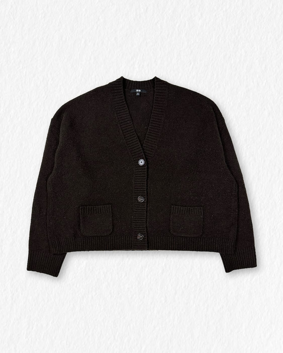 유니클로 크롭 니트 가디건 브라운 상품이미지1