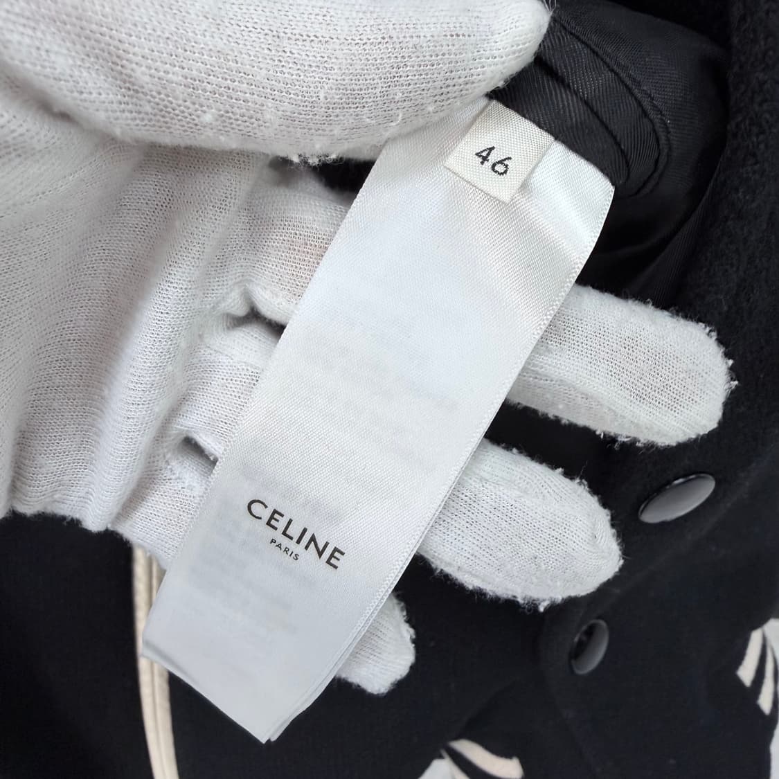 [A+급/46] 셀린느 C 로고 테디 바시티 자켓 블랙 상품이미지7