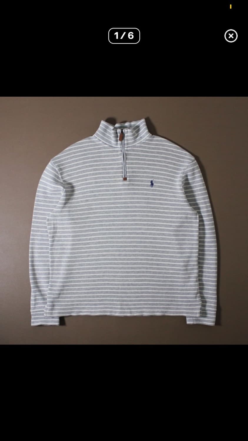 폴로 랄프로렌 스트라이프 단가라 반집업 상품이미지1