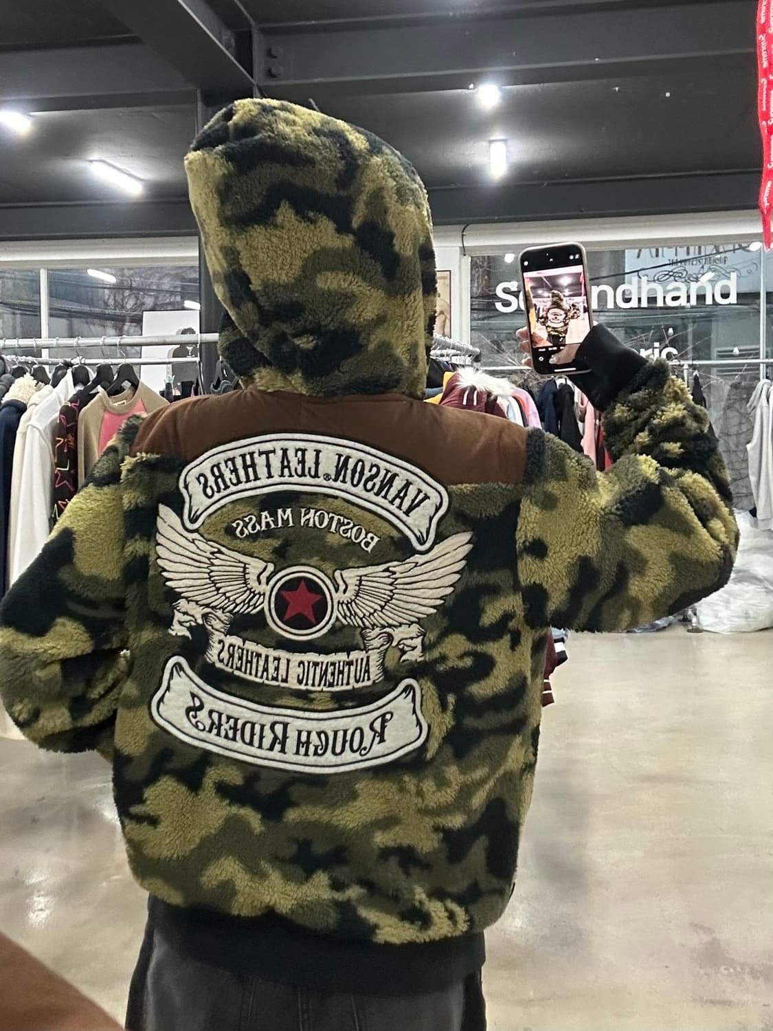 벤슨 카모플라쥬 플리스 후드 집업 자켓 상품이미지4