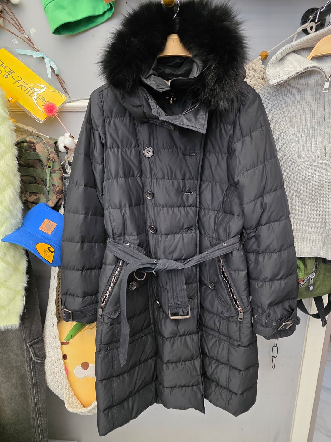 버버리 벨티드 다운 하프 패딩 자켓 M 상품이미지1