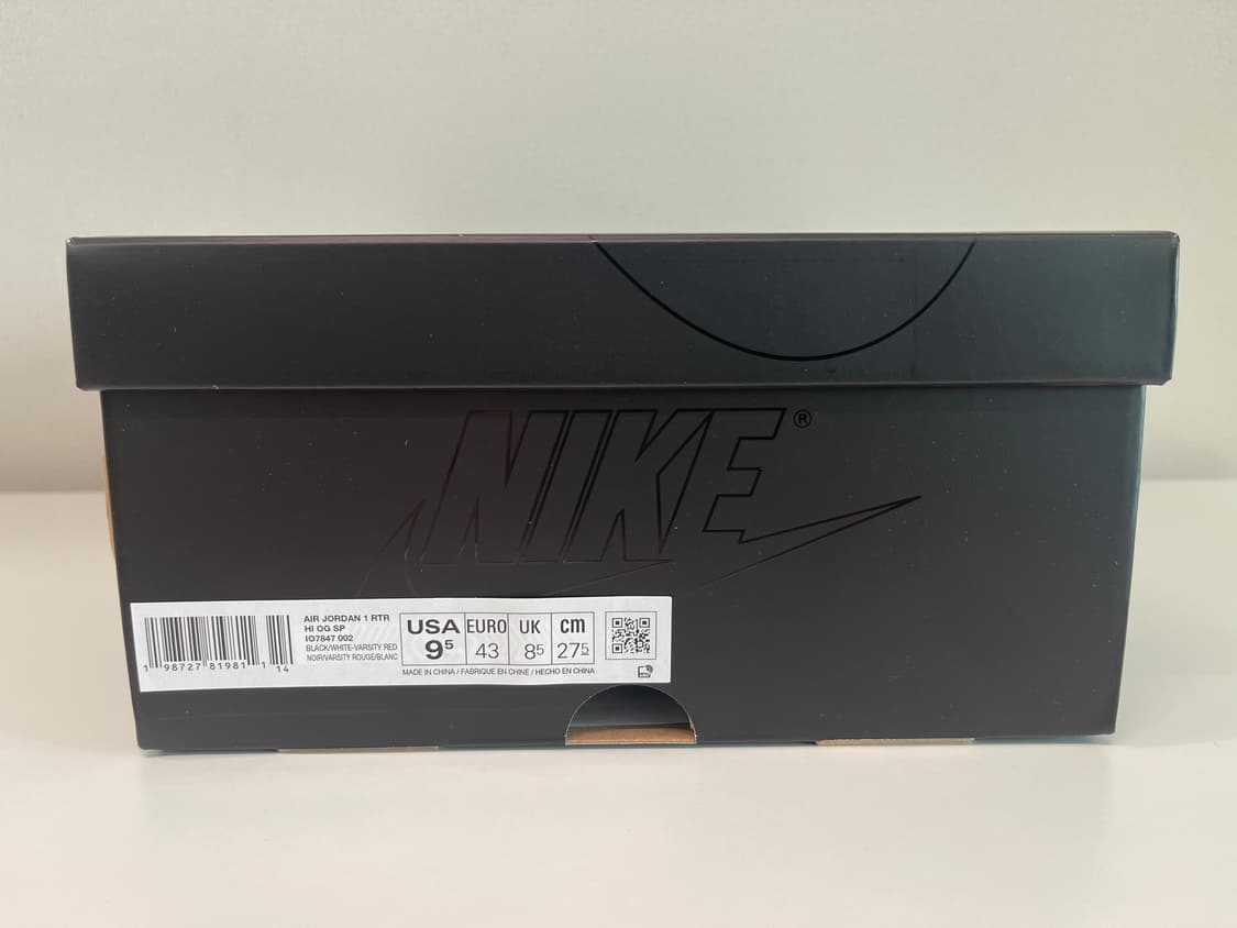 나이키 조던 1 x 프라그먼트 x 유니온 LA 블랙 앤 바시티 레드 상품이미지3