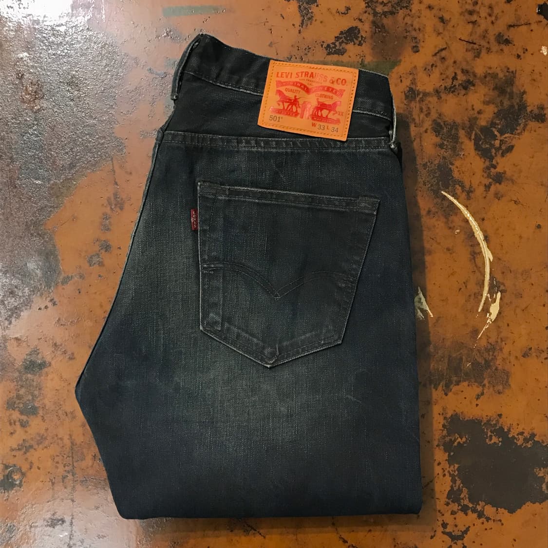 리바이스 501 딥 다크 네이비 오일 워시드 데님 팬츠 허리 31 32 상품이미지1
