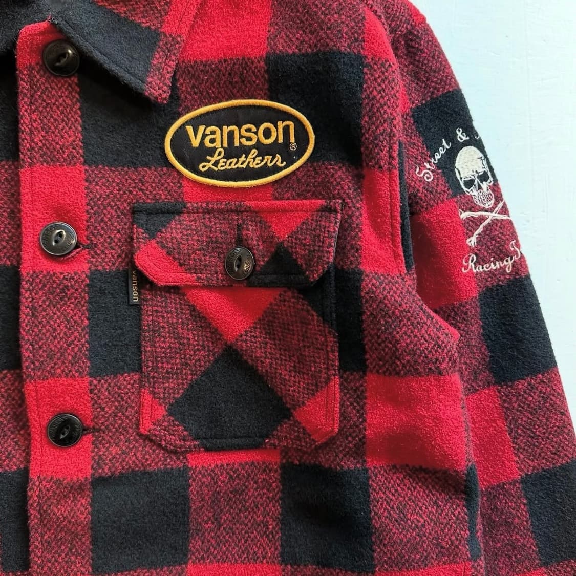 밴슨 레더 스컬 울자켓 상품이미지4