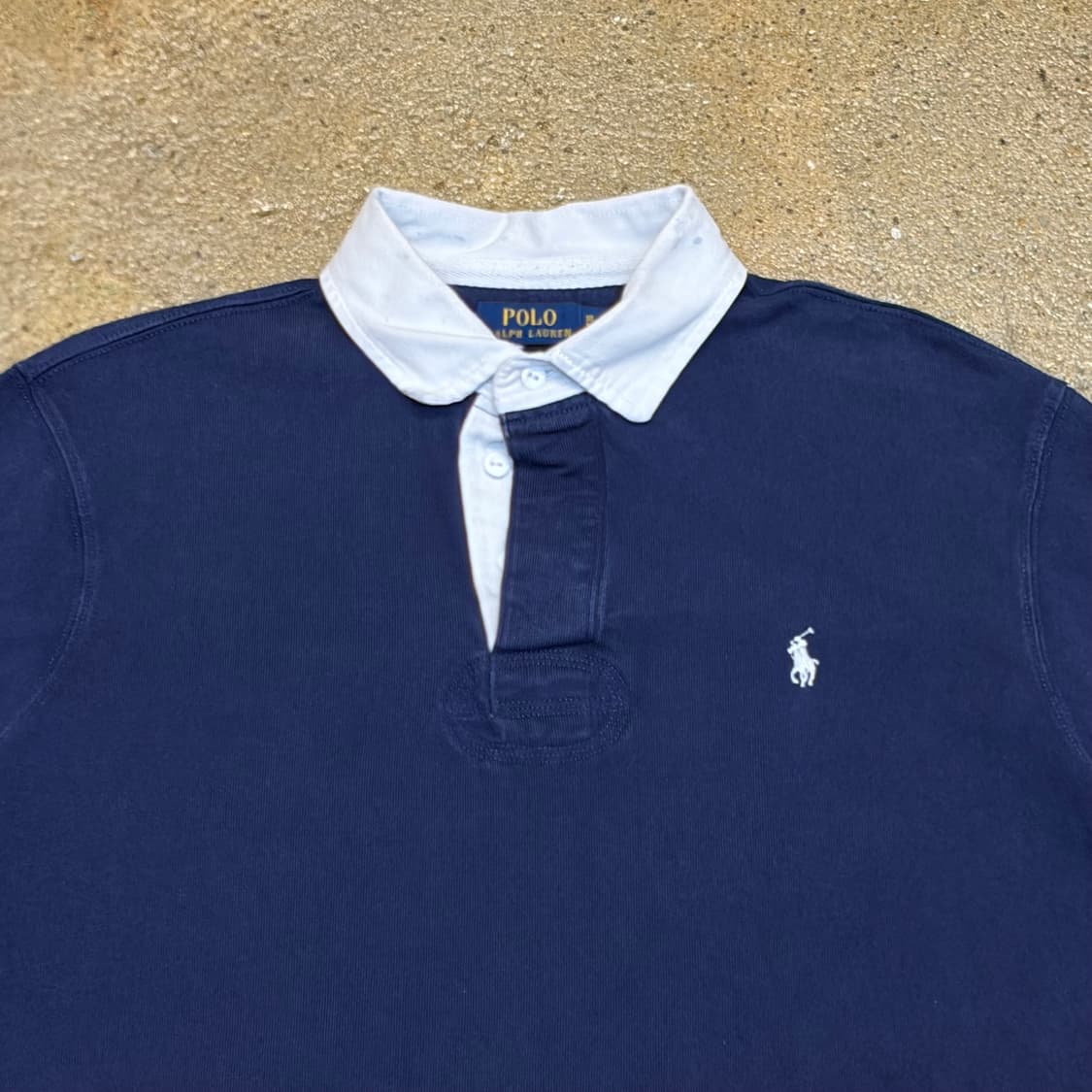 레어 10s 미국 빈티지 폴로랄프로렌 헤비코튼 럭비티 카라티 상품이미지2