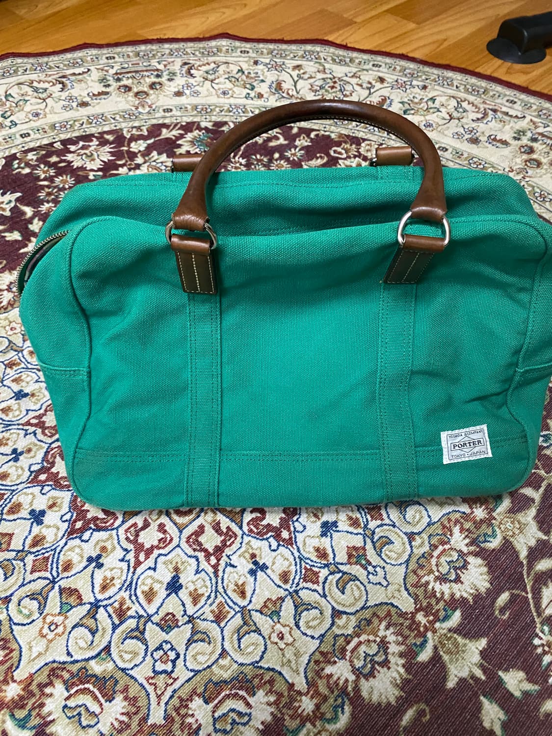 요시다 포터 X FABRICK 메디컴토이 캔버스 보스턴백 에메랄드 그린 상품이미지1