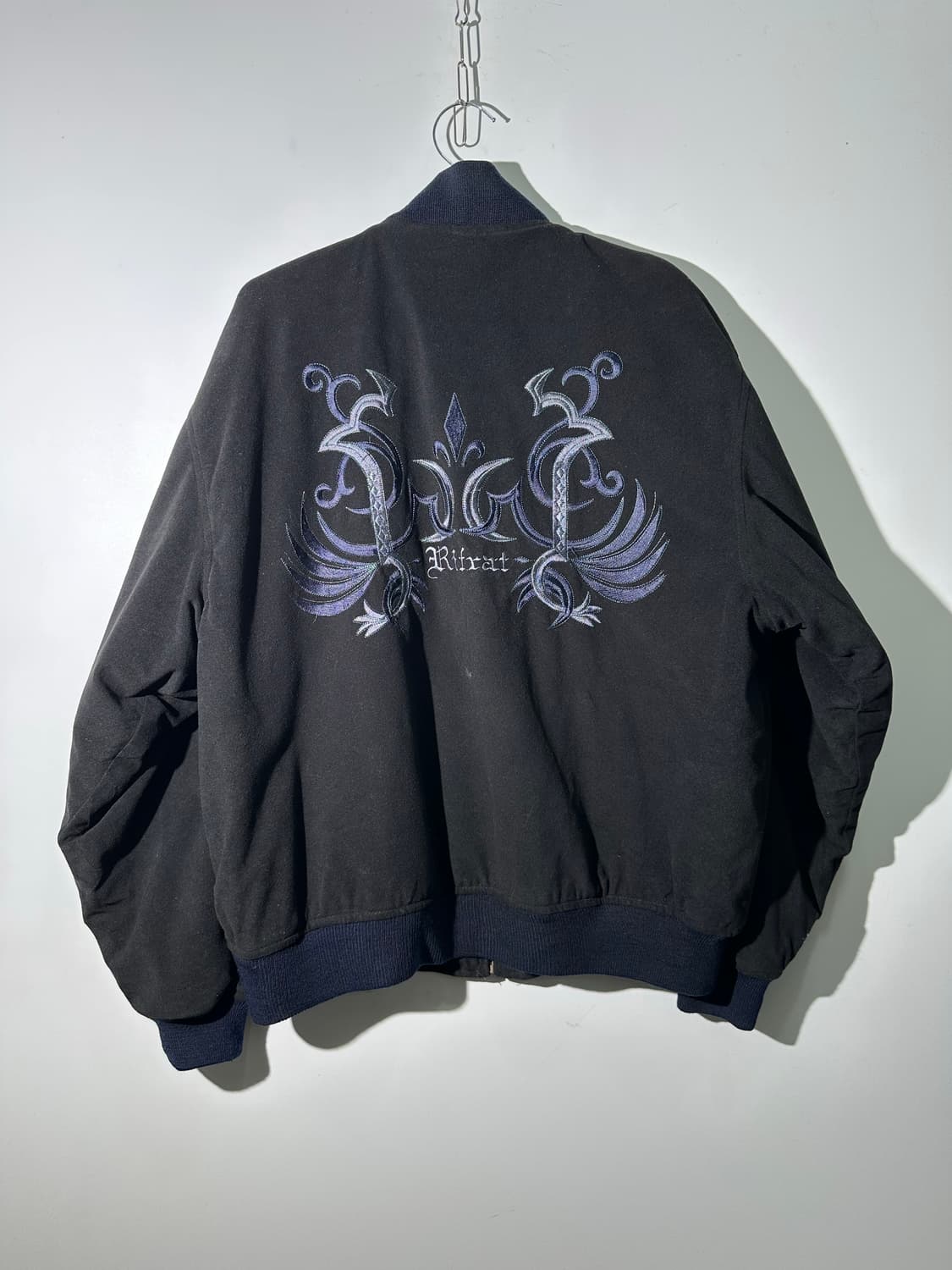 mile stone 자수 면 스웨이드 블루종 상품이미지3