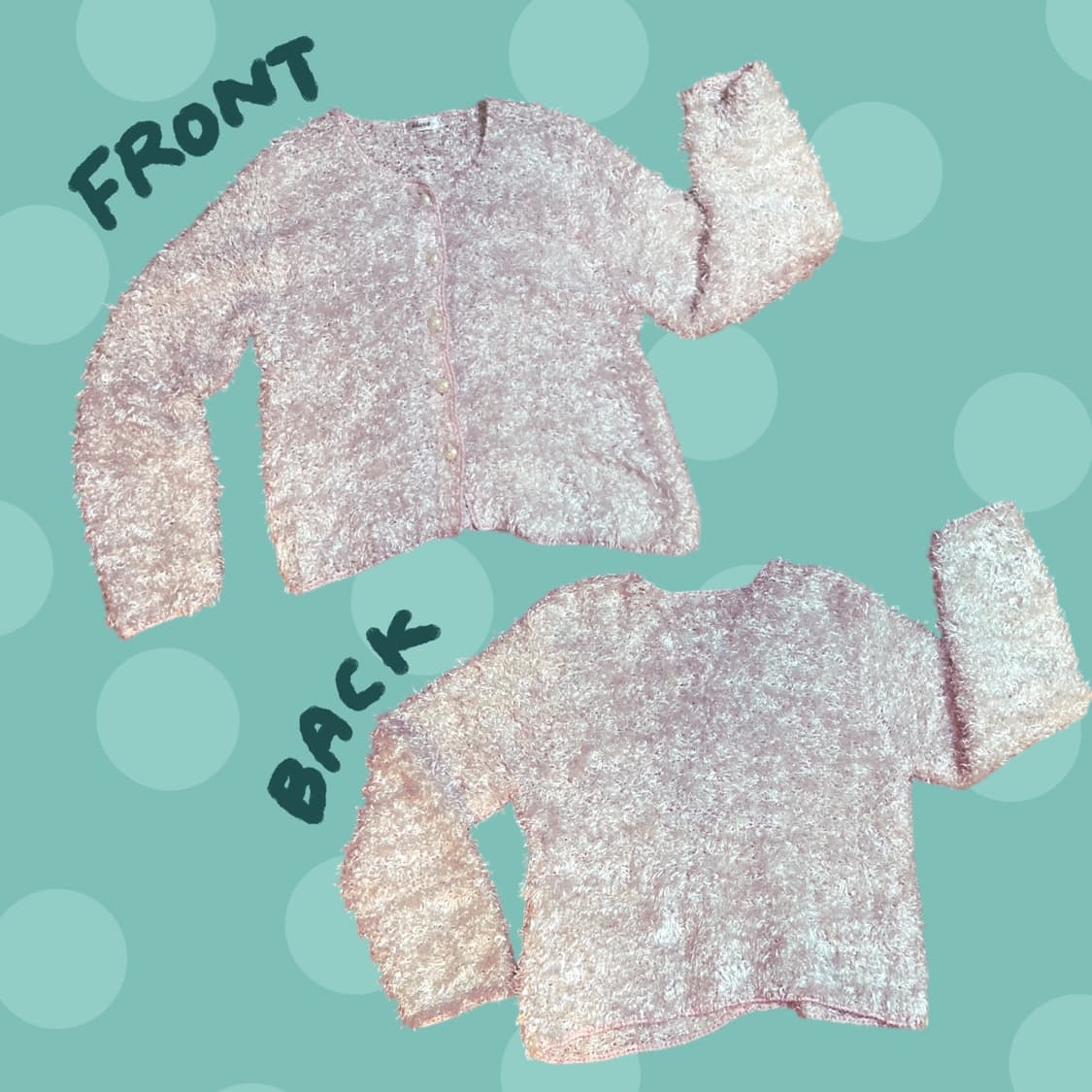 빈티지 베이비핑크 퍼 가디건 상품이미지2