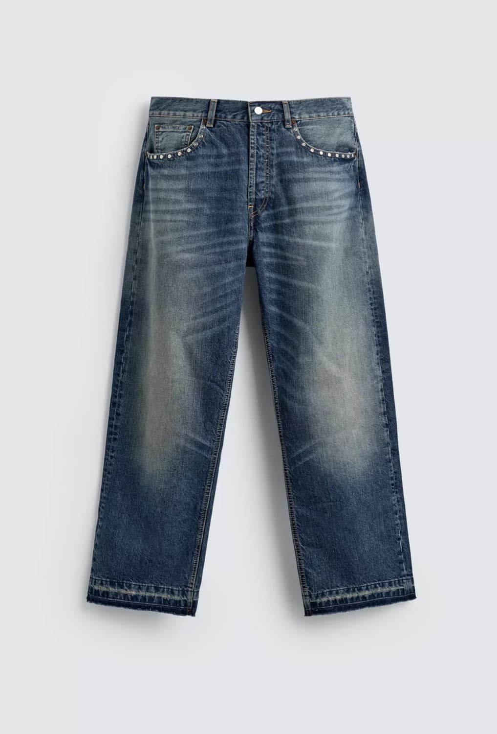 [32] ZARA 자라 스터드 세미 와이드 데님 팝니다 상품이미지4