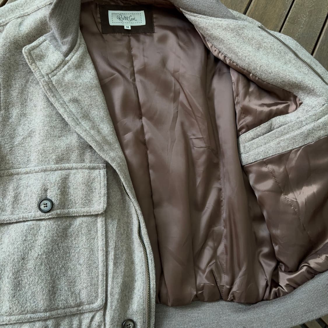 River Son 울 니트 슬리브 보머 자켓 상품이미지9