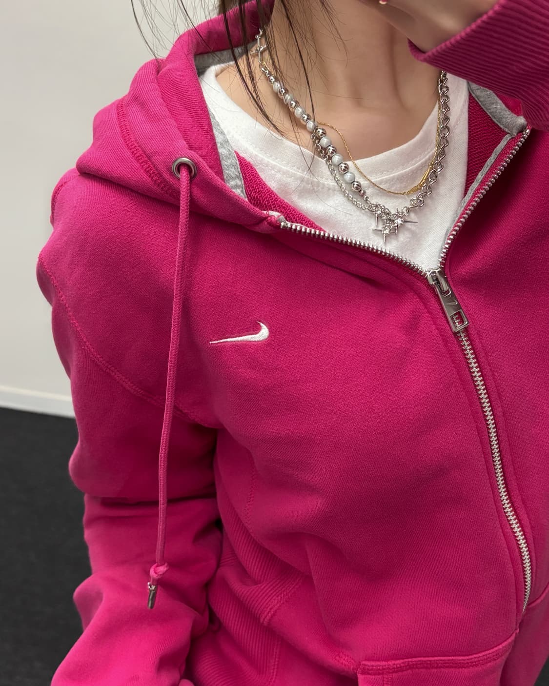 나이키 00s Y2K 핑크 후드집업 상품이미지3