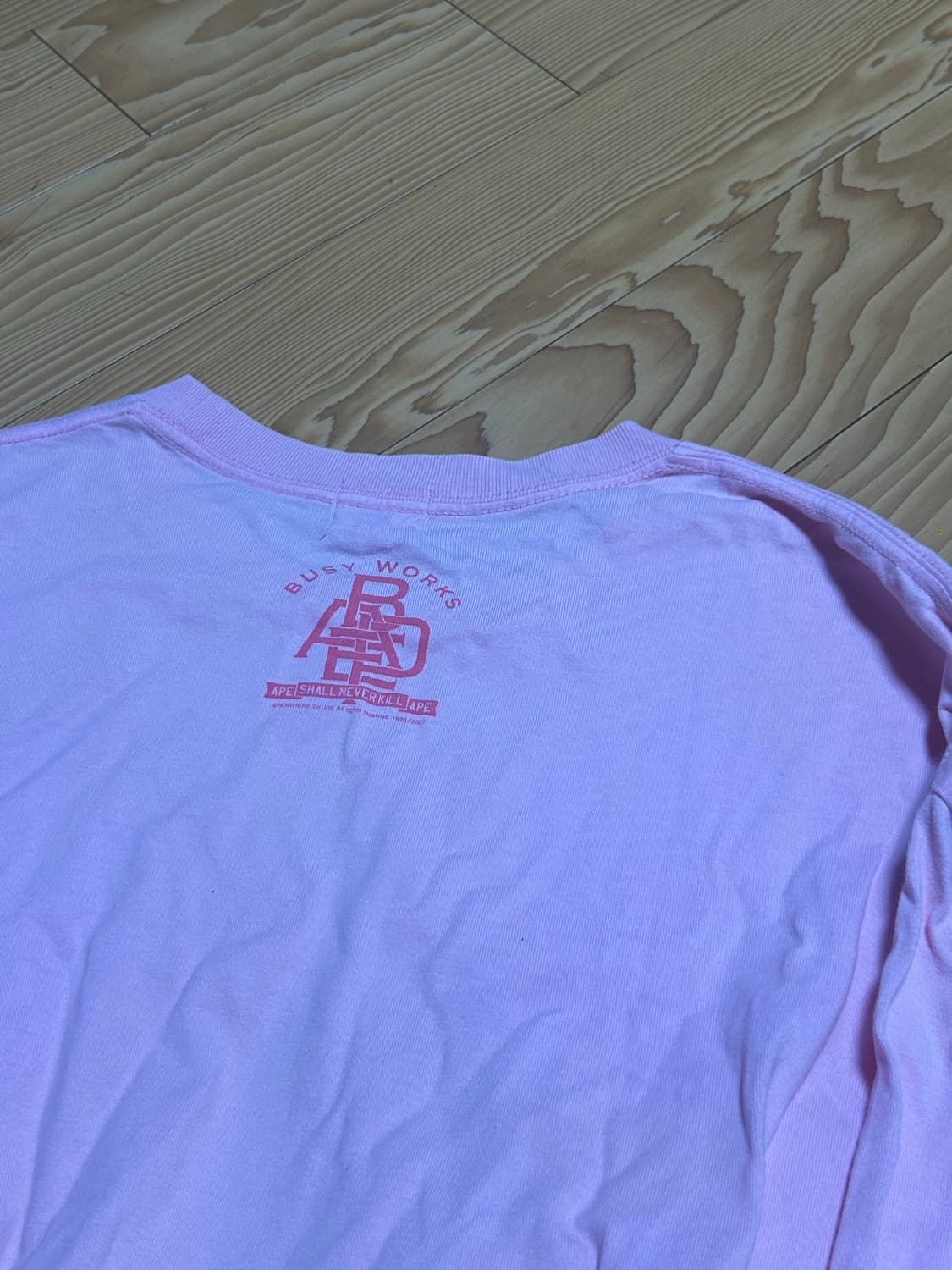 베이프 베이비마일로 딸기우유 핑크 롱슬리브 상품이미지8